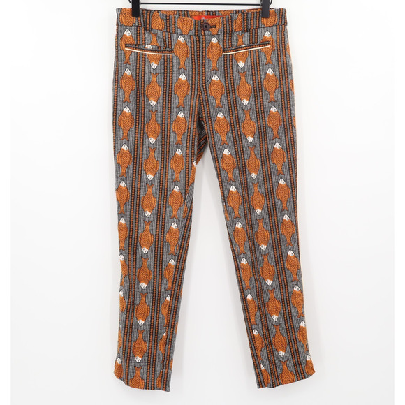 Anthropologie Cartonnier Women's Capri Crop Flowing Fish Pants Sz 4 - Picture 1 of 7
